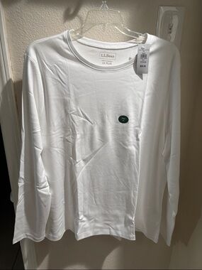 L.L.Bean White Women’s Crewneck Long-Sleeve Tee 1X NWT